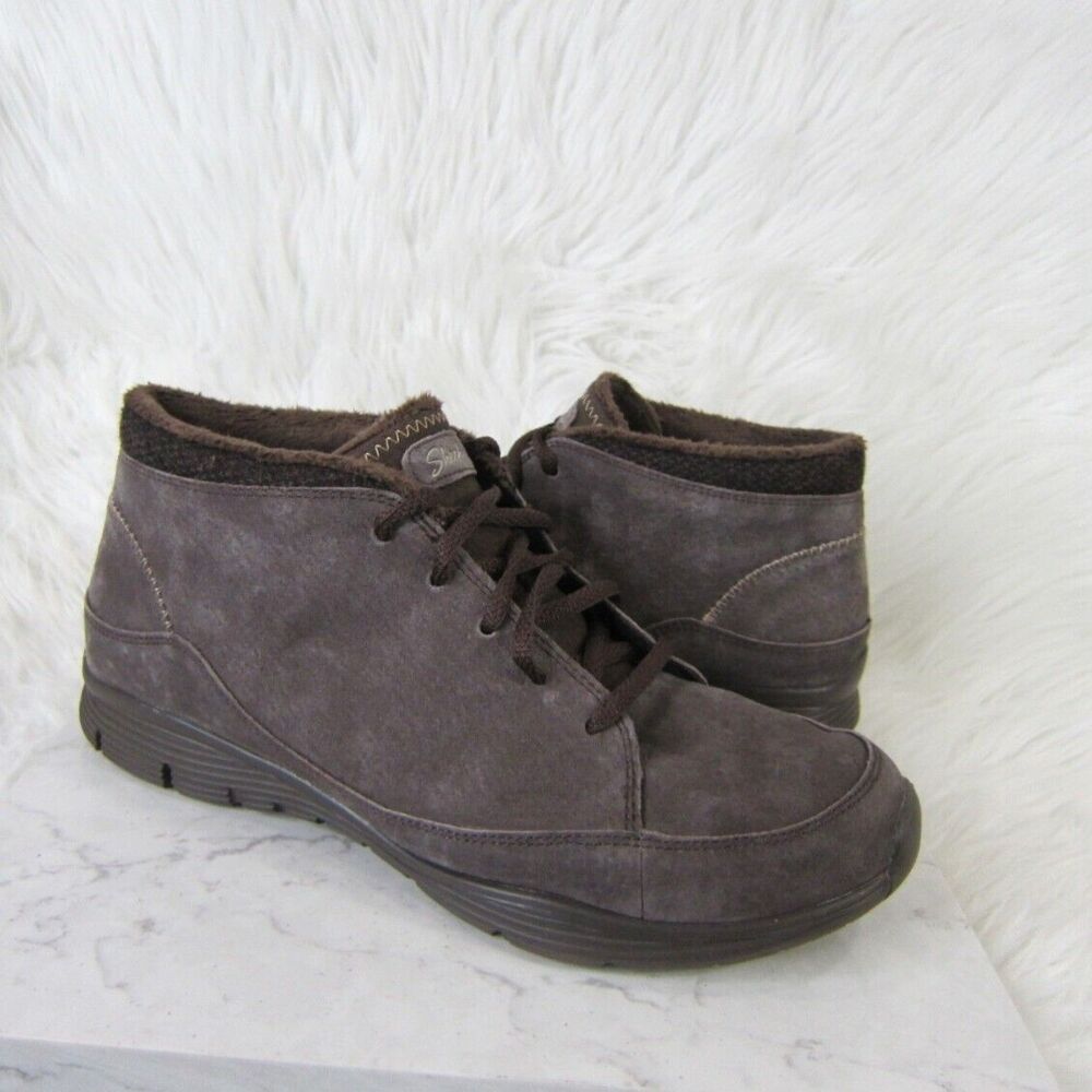 Skechers Seager Hi Women's Chocolate Brown Lace Up Boots S/N 158178 Size 10